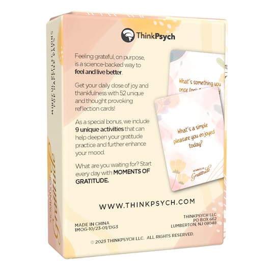 ThinkPsych® Moments of Gratitude Daily Question for Mindfulness & Self-Reflection Set